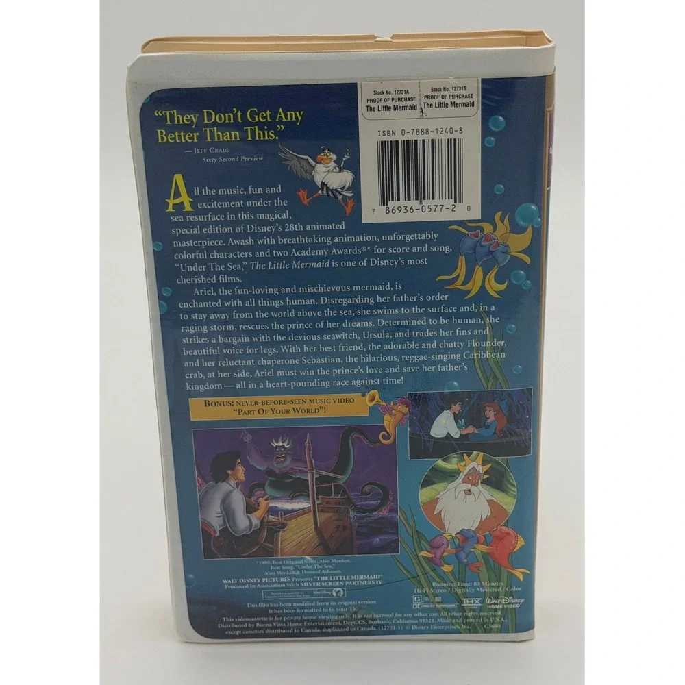 The Little Mermaid‎ VHS Disney Masterpiece Collection Clamshell Case